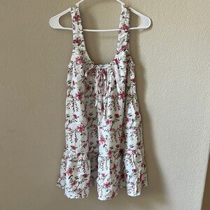 New LUSH Floral  Cotton Sleeveless Mini Dress. Size Small.